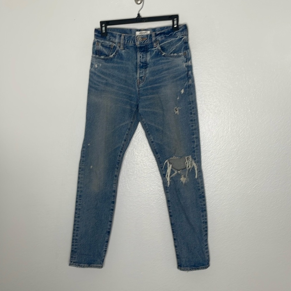 MOUSSY VINTAGE Distressed Stretch Button Fly Cropped Jeans Size 25